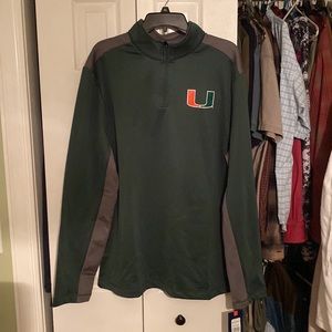 NWT Fanatics branded Miami Hurricanes Quarter-zip pullover